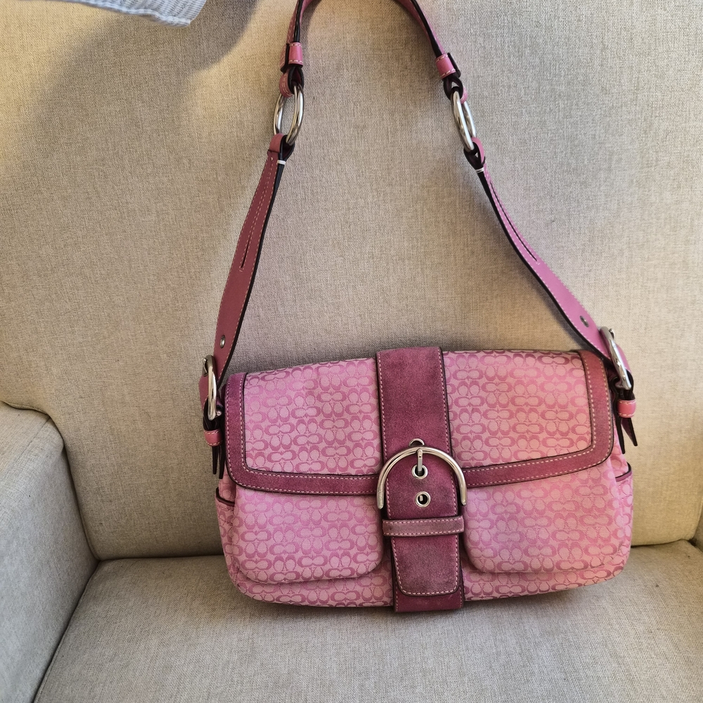 Pink Coach Hobo Shoulder Bag